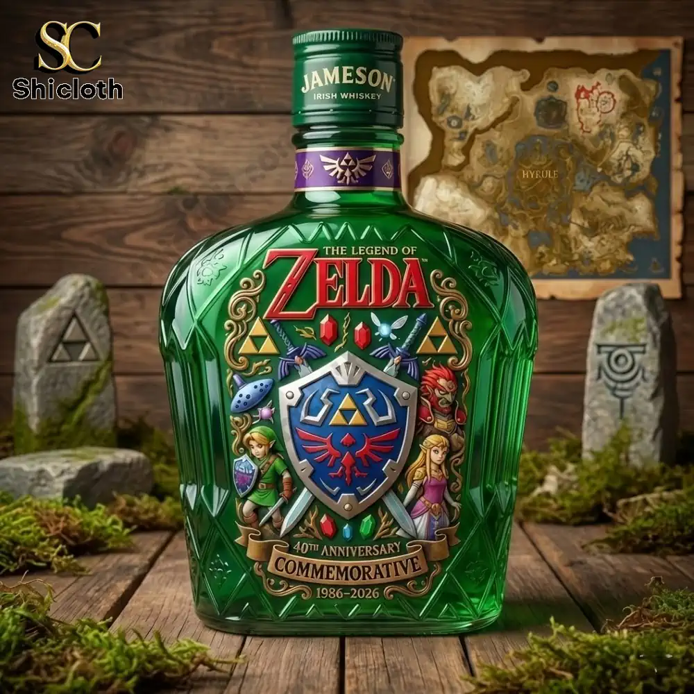 Green Zelda commemorative bottle with Jameson cap!