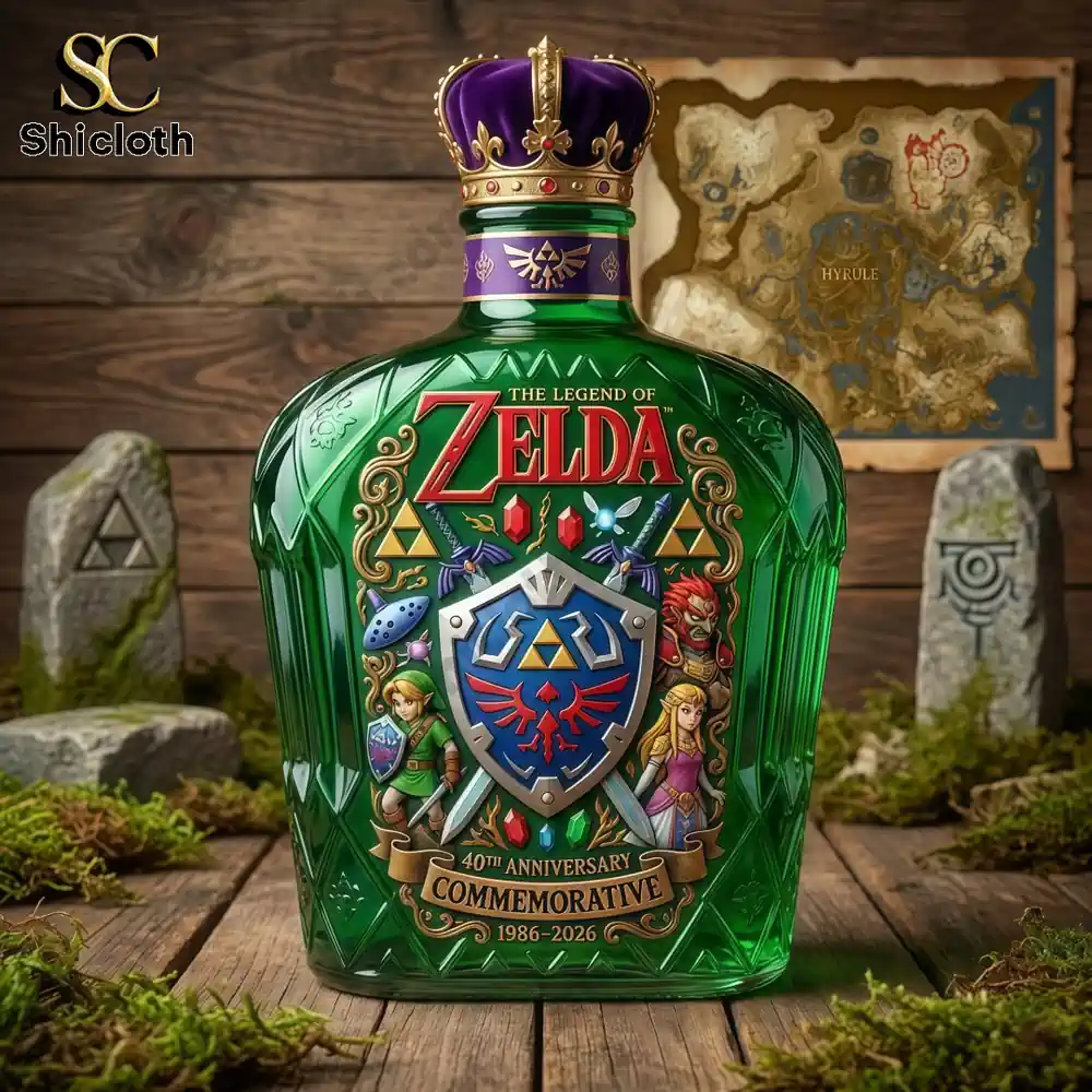 Green Zelda commemorative bottle with royal crown cap!