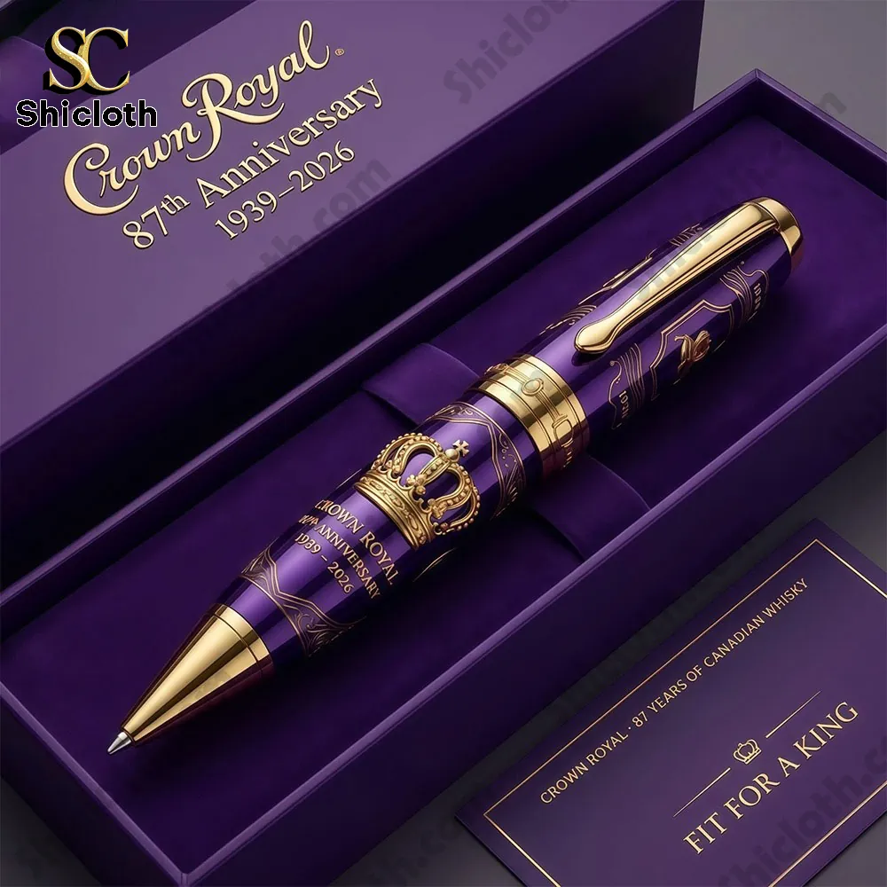 Limited Edition Crown Royal 87Th Anniversary Collectible Pen 2026 3 Royal themed purple gold anniversary pen in box!