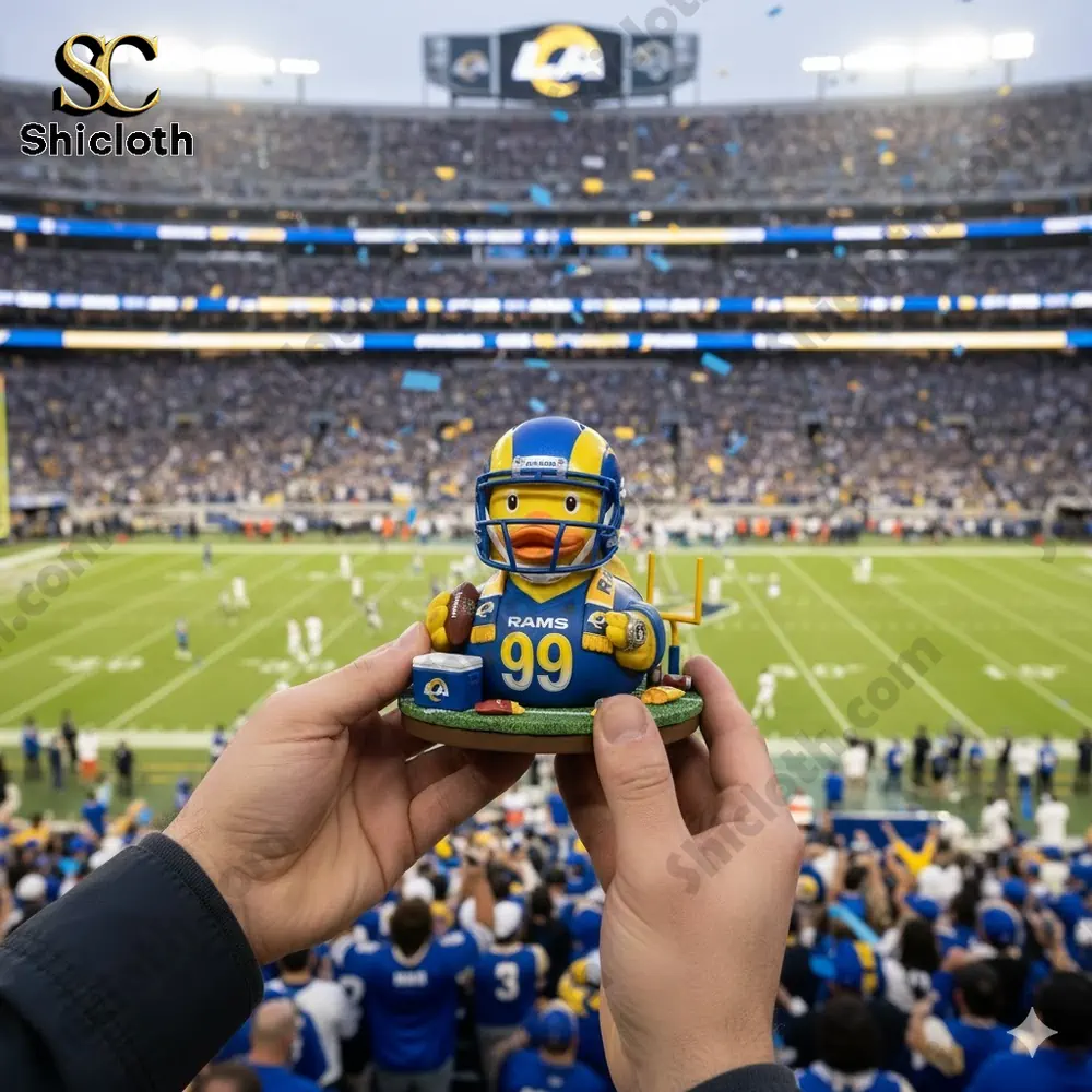 Dolly Parton's 80th Anniversary 1946-2026 Collectible Pop Figure Doll 82 Rams legacy duck figure held inside a packed football stadium!