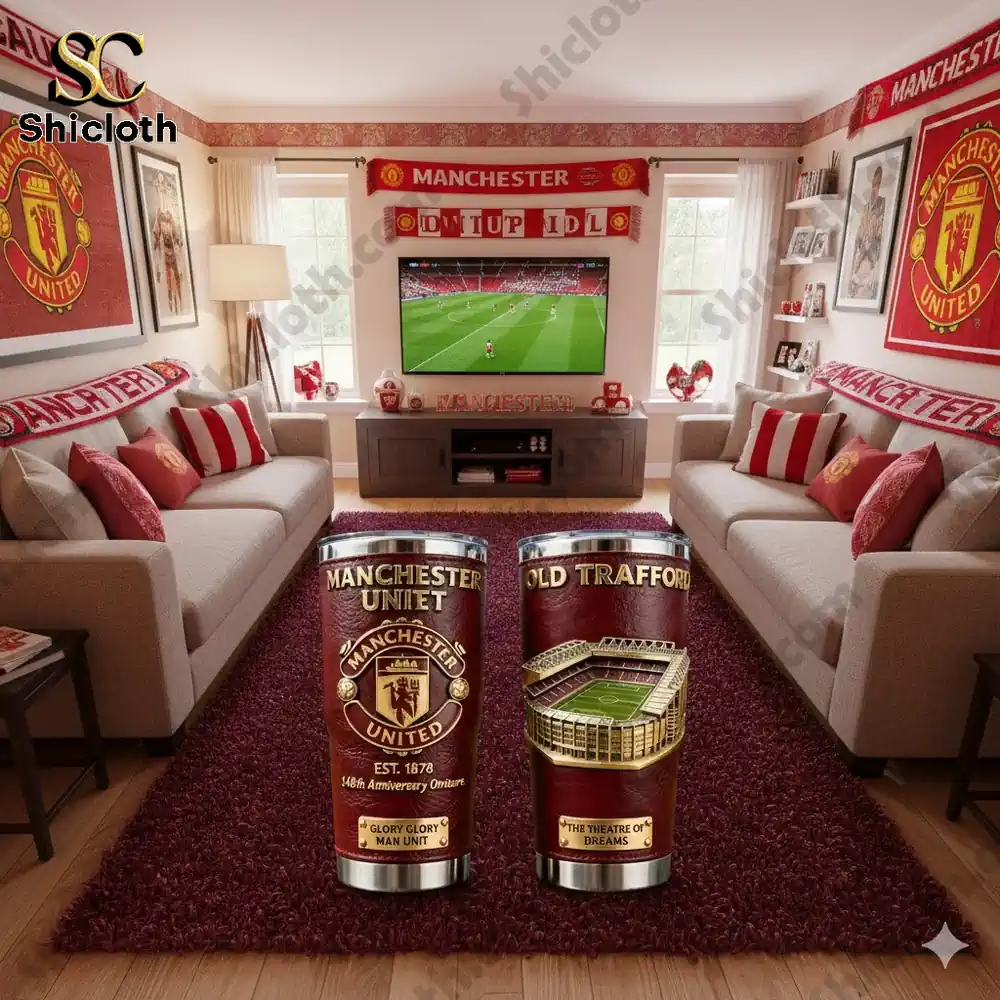 Manchester United Old Trafford cup in fan living room!