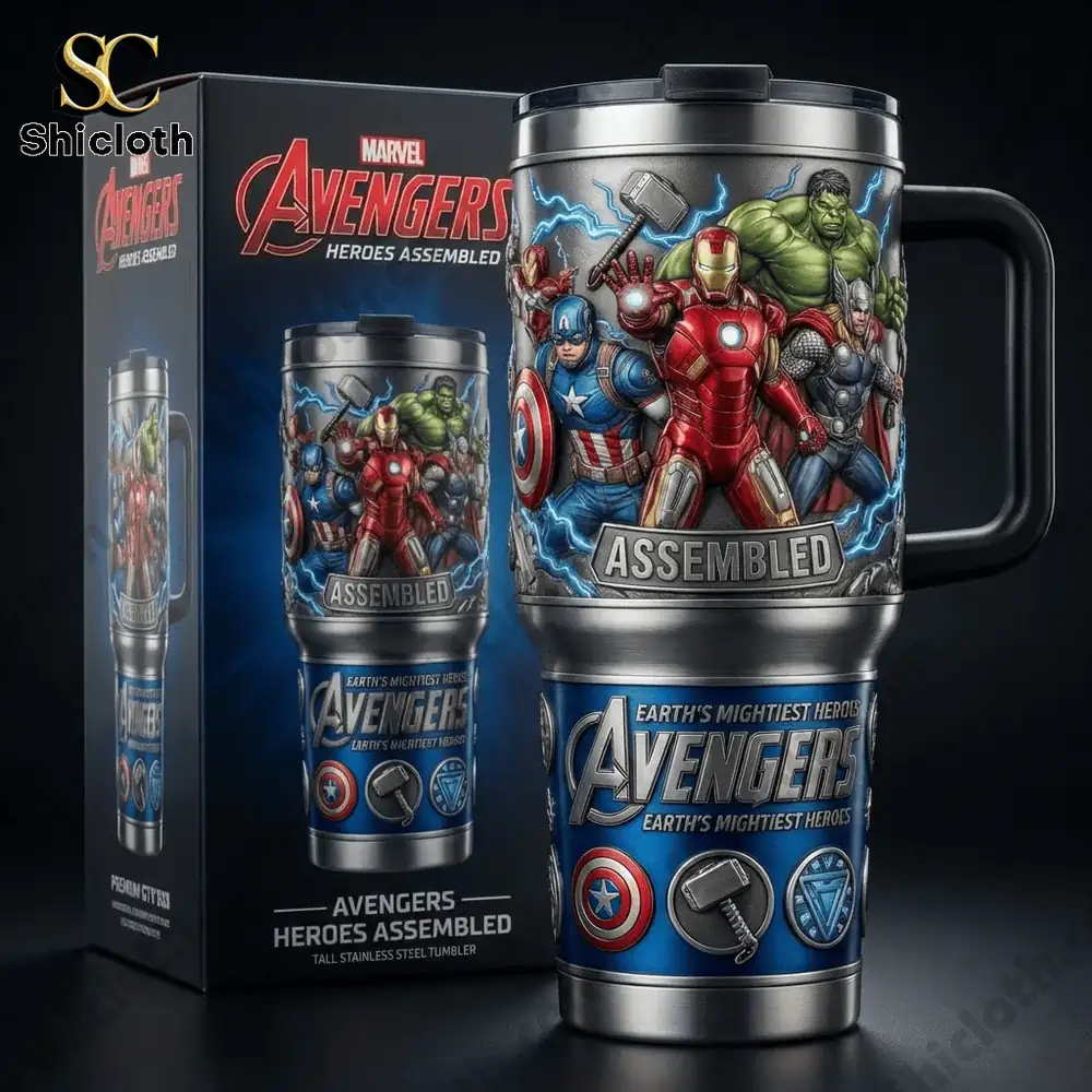 Avengers stainless steel tumbler with retail box display!