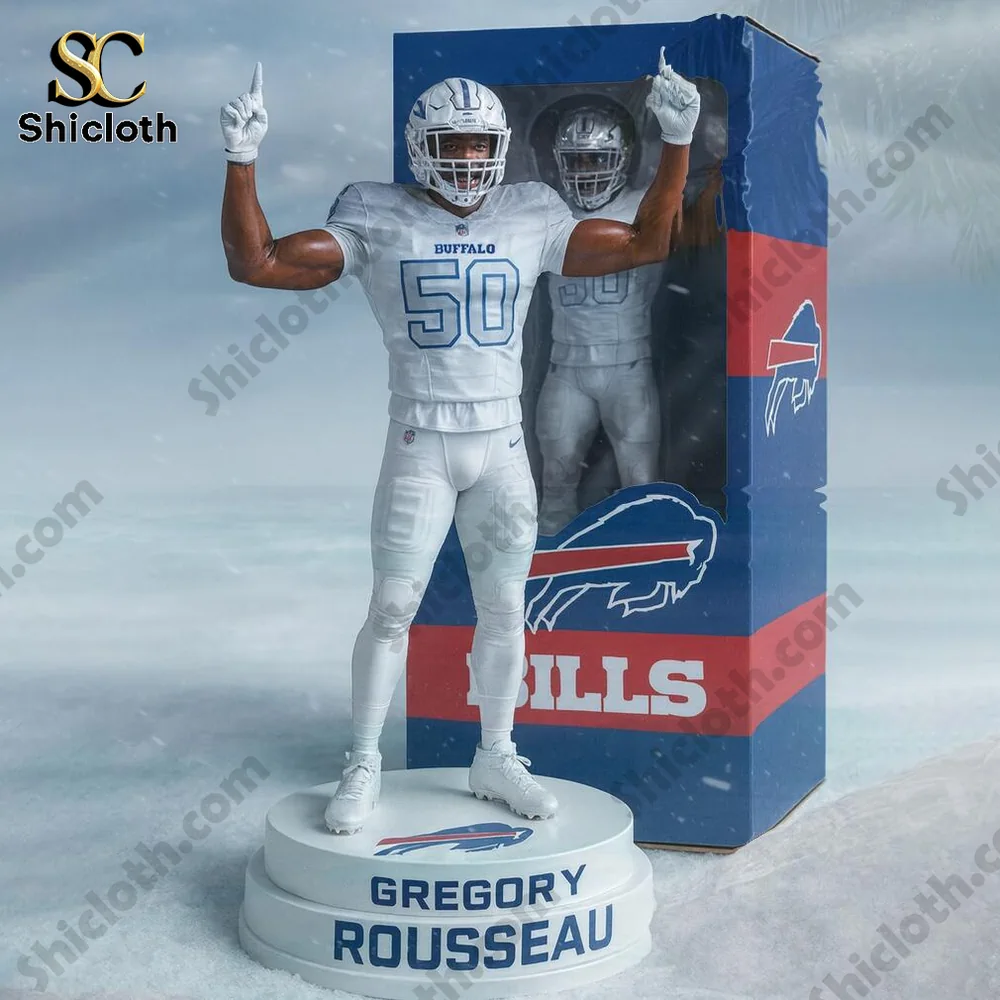 Gregory Rousseau Buffalo Bills white uniform figure with display box