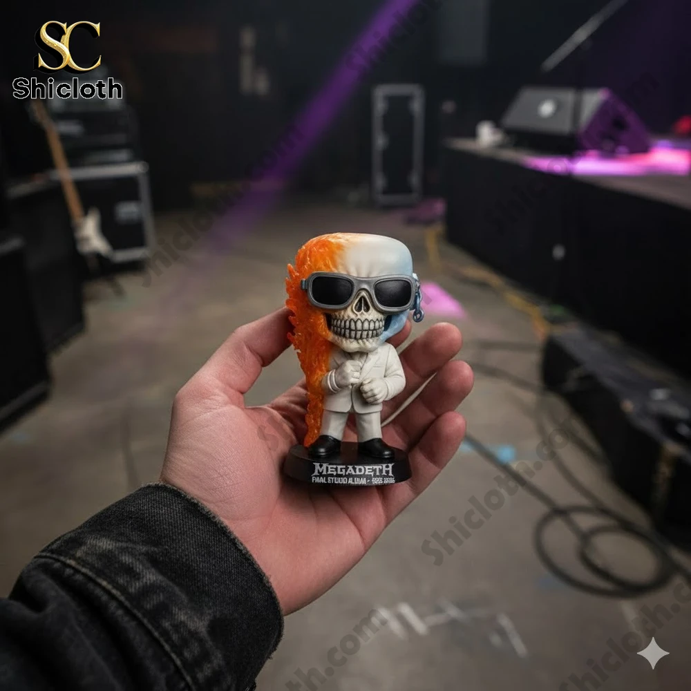 Mike Tomlin End Of An Era Pittsburgh Steelers Commemorative Pop Figure 12 Skull figure with sunglasses held in a hand on a music stage!
