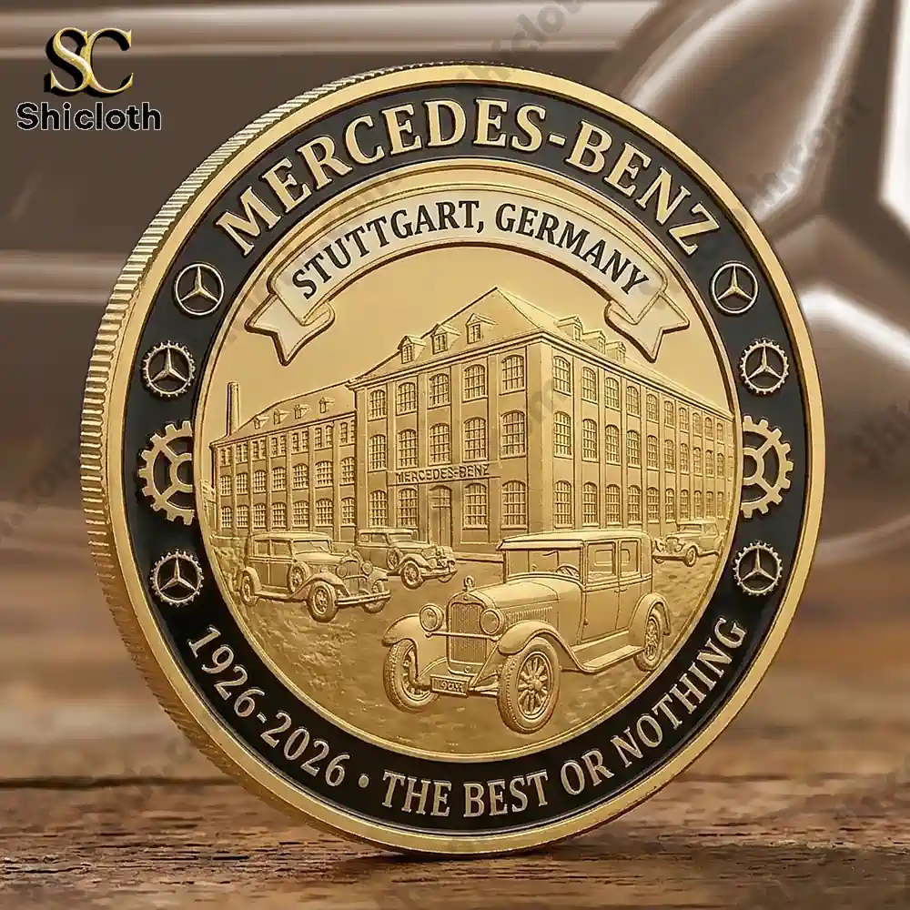 Mercedes-Benz Automotive Excellence 100th Anniversary 1926-2026 Commemorative Coin 6 Standing Mercedes Benz coin back view!