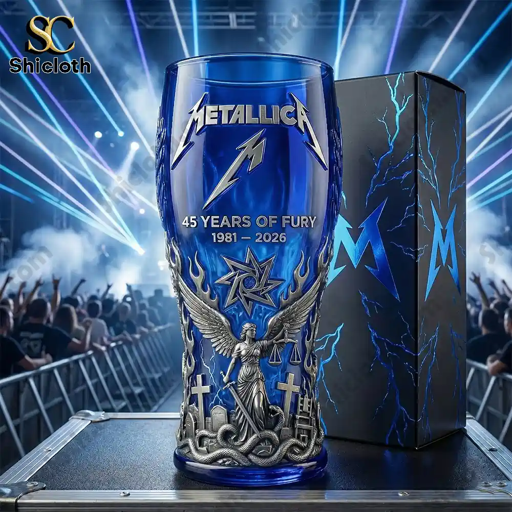 Metallica anniversary collectible glass on concert stage!
