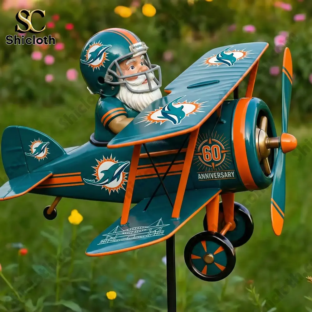 Miami Dolphins 60th Anniversary Commemorative Garden Windmill ? Heartfelt Gifts Studio