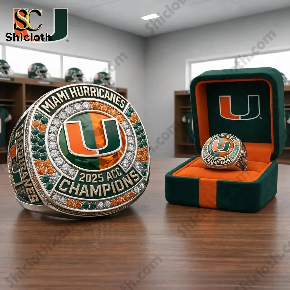 Miami Hurricanes silver ACC championship ring in case!