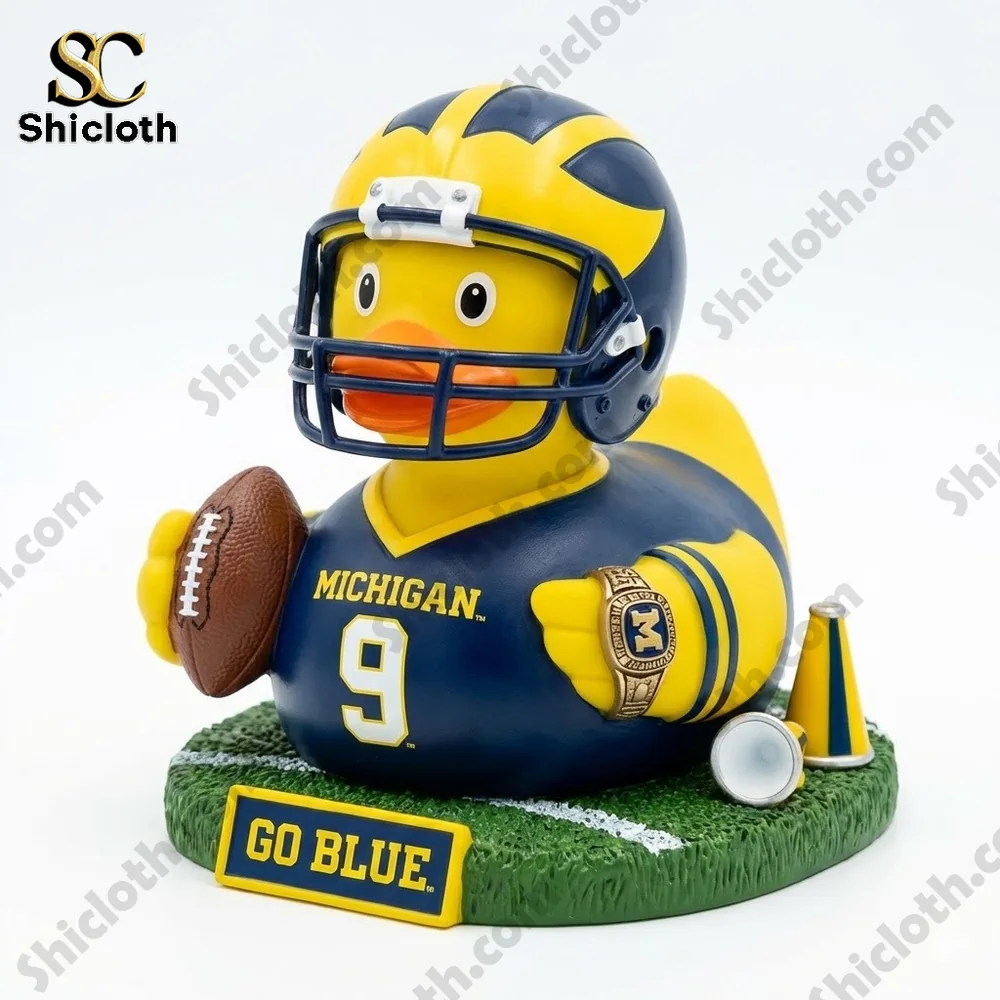 Michigan Wolverines rubber duck football figure front view!