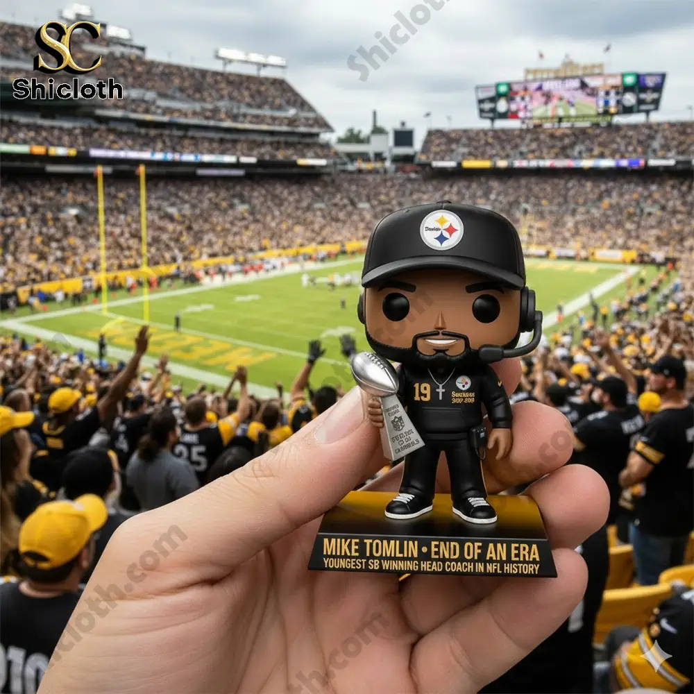 Dolly Parton's 80th Anniversary 1946-2026 Collectible Pop Figure Doll 78 Coach figure holding trophy in crowded football stadium!