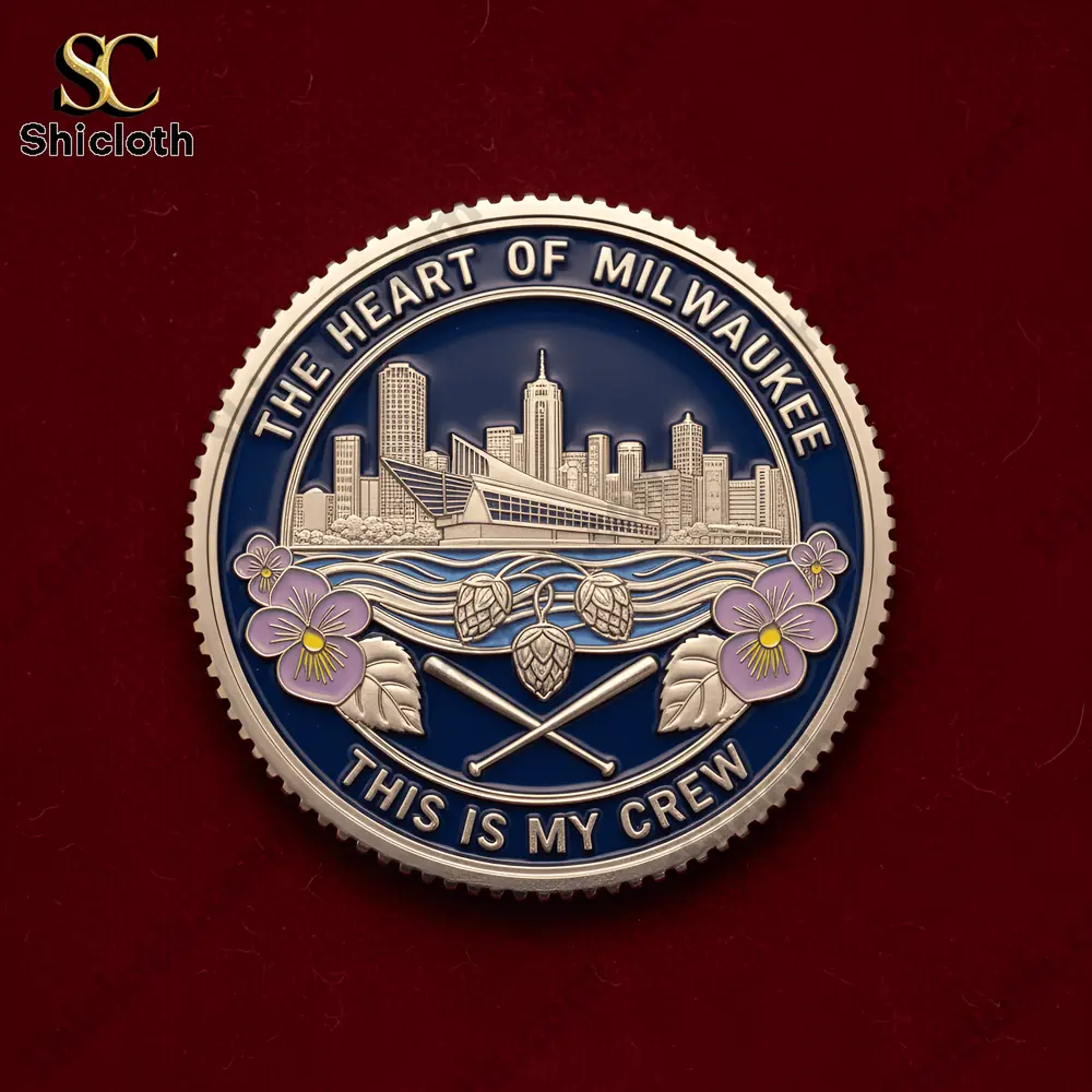 Milwaukee city skyline emblem with baseball bats hops and team unity message!