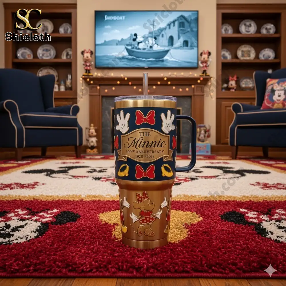 Minnie and Mickey Mouse100th Anniversary Commemorative Tumbler