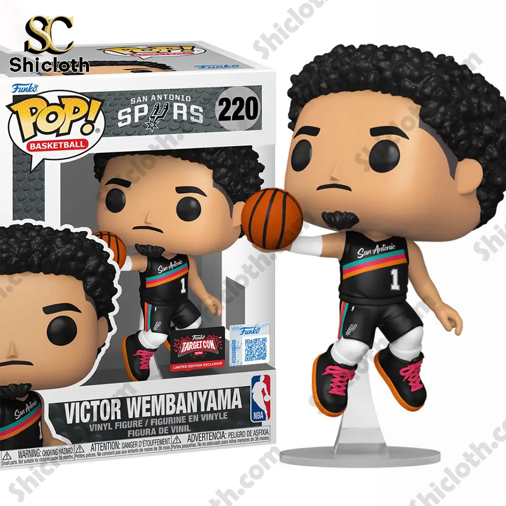 NBA San Antonio Spurs Victor Wembanyama Pop Figure Doll 3 Basketball vinyl figure with box on clean white background!