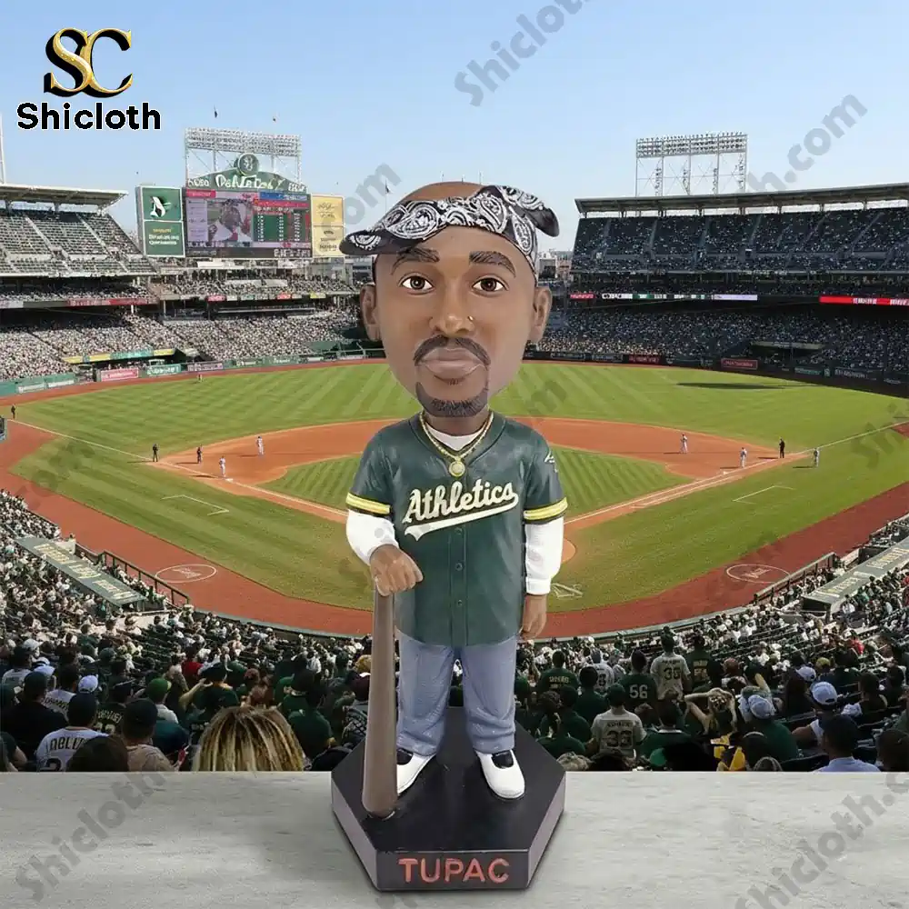 Alternative view of Oakland Athletics Tupac Bobblehead Pop Figure Doll