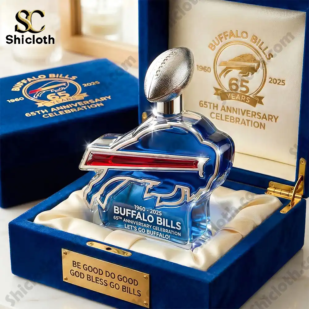 Buffalo Bills commemorative bottle displayed in a luxury presentation box!