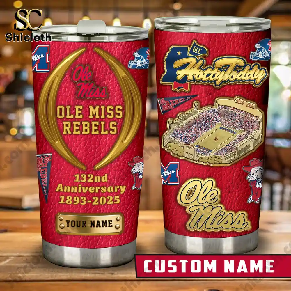 Ole Miss Rebels anniversary tumbler with custom name by Shicloth!