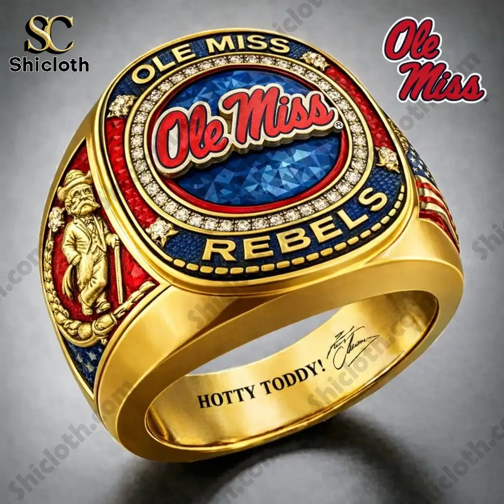 Ole Miss Rebels Hotty Toddy Premium Ring Printed Limited Edition