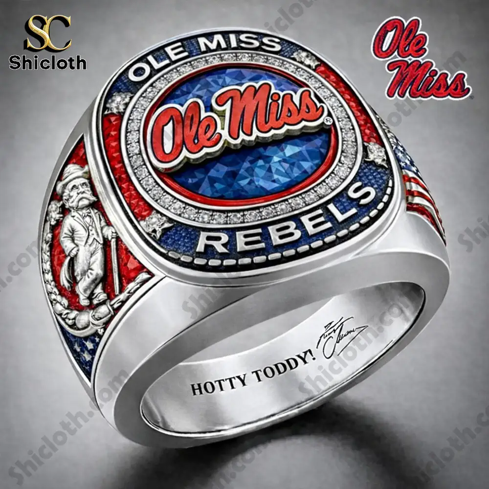 Alternative view of Ole Miss Rebels Hotty Toddy Premium Ring Printed Limited Edition