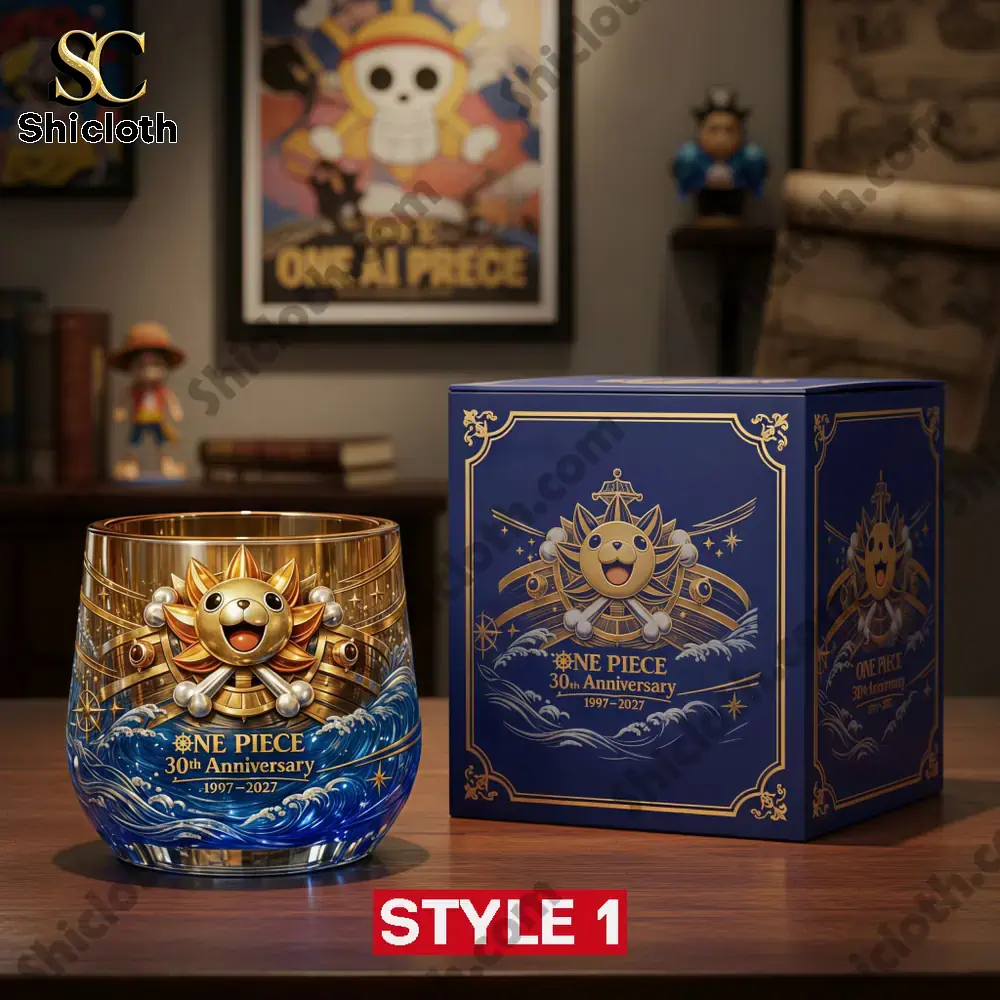 One Piece anniversary whiskey glass with luxury box by Shicloth!