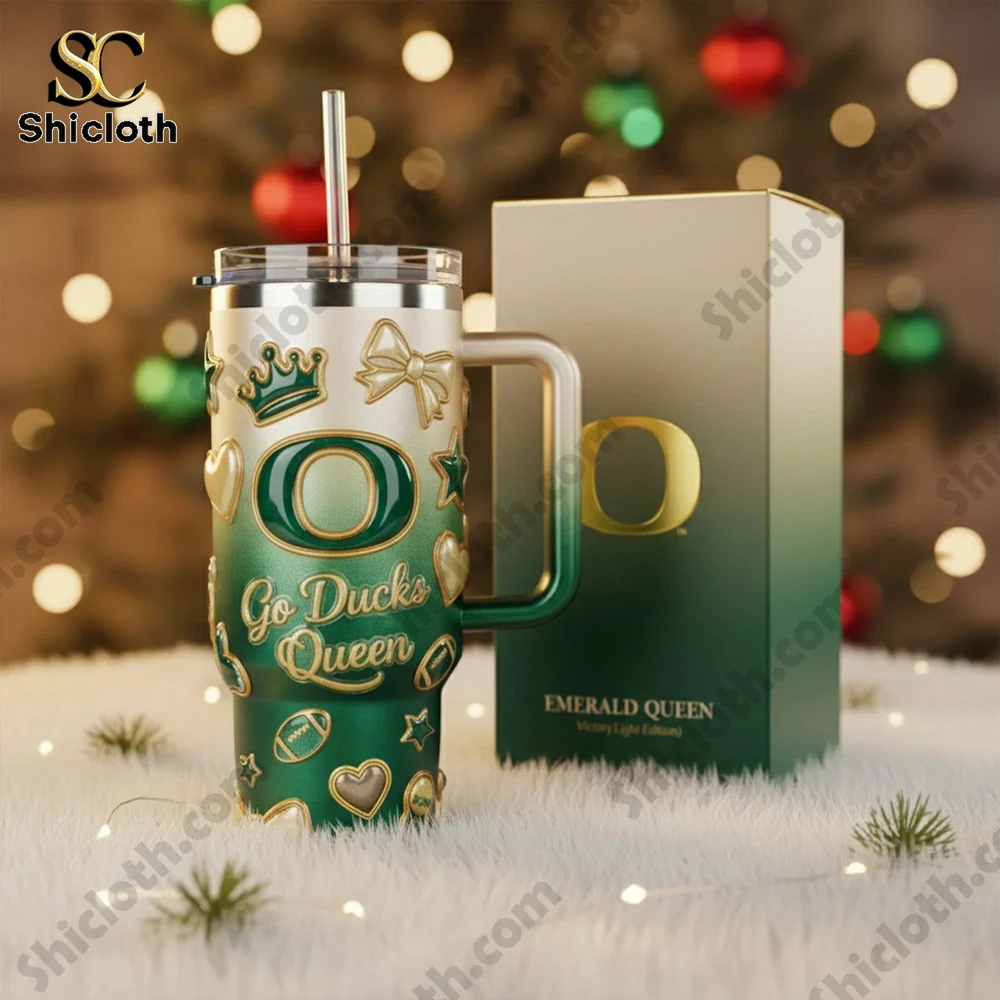 Oregon Ducks Go Ducks Queen Tumbler With Handle