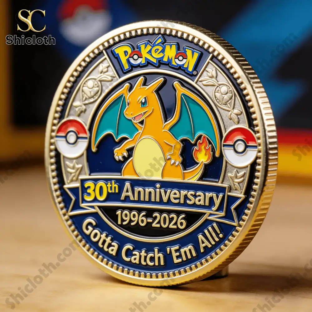 Pokémon 30th Anniversary Commemorative Challenge Coin Series 3 Pokemon anniversary coin featuring Charizard design!