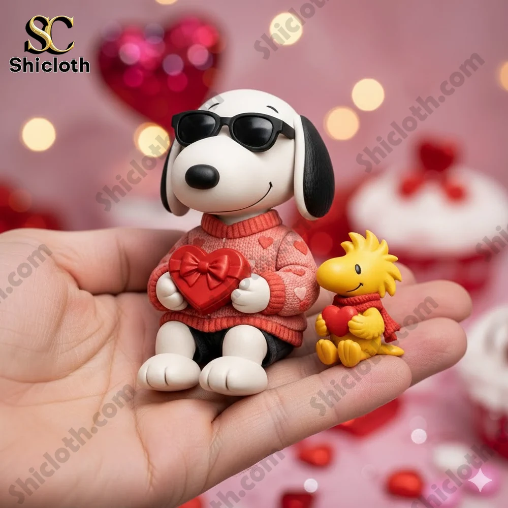 Rat Fink Skull Road Outlaw Collectible Pop Figure Doll 28 Cute dog and small bird figurine holding hearts in a romantic display!