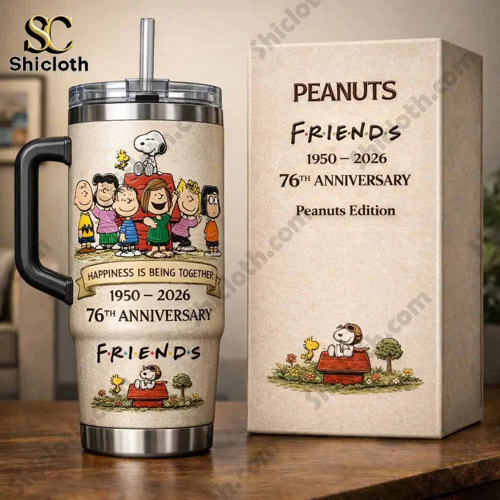 Alternative view of Peanuts Friends 76th Anniversary 1950-2026 Tumbler