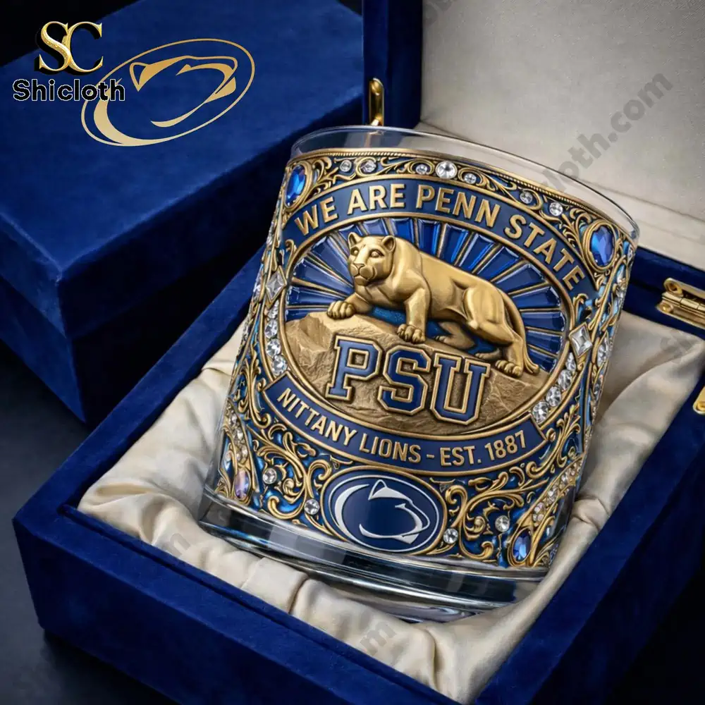 PSU engraved whiskey glass in luxury box!