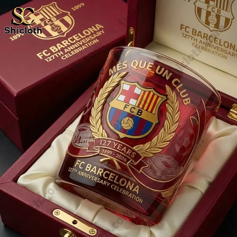 Barcelona anniversary crystal glass in luxury gift box!