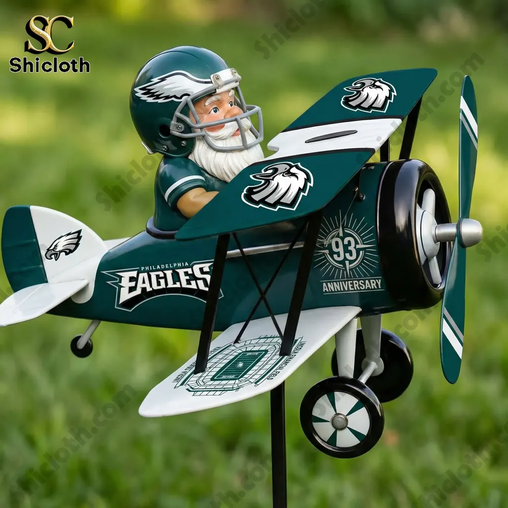 Alternative view of Philadelphia Eagles 93rd Anniversary Commemorative Garden Windmill