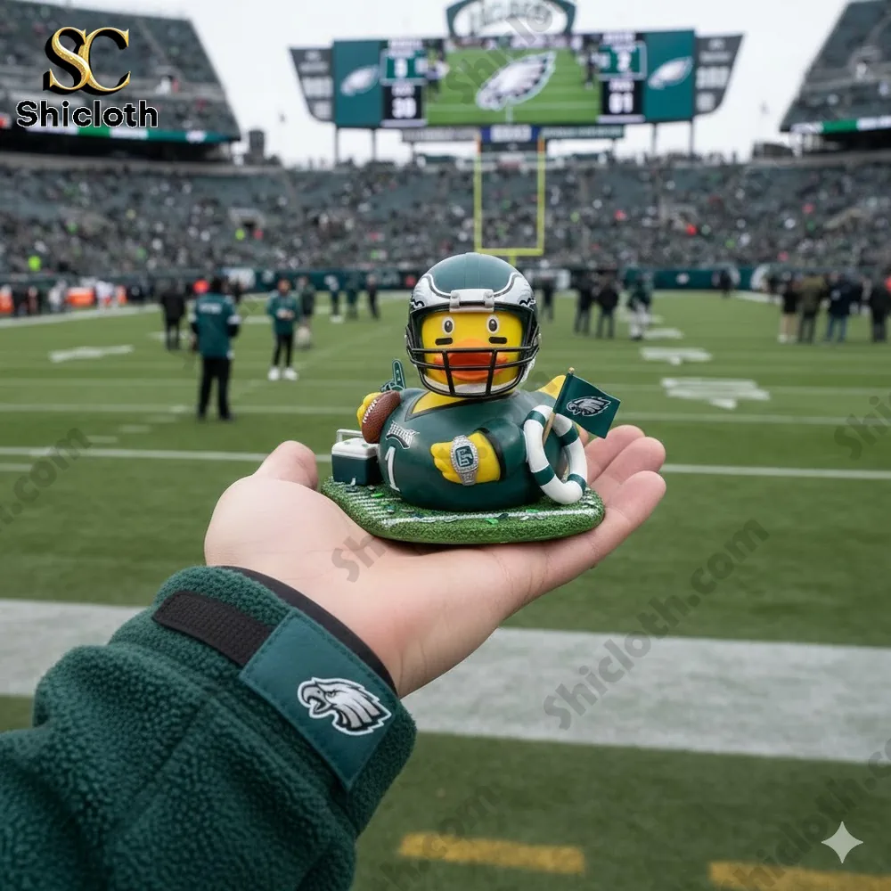 Dolly Parton's 80th Anniversary 1946-2026 Collectible Pop Figure Doll 72 Philadelphia Eagles rubber duck fan figure on football field!