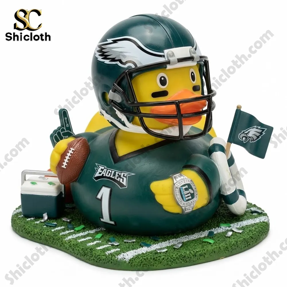 Philadelphia Eagles rubber duck front view with helmet and football!