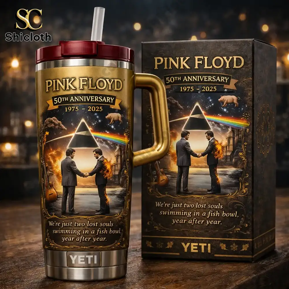 Pink Floyd anniversary tumbler with premium gift box by Shicloth!