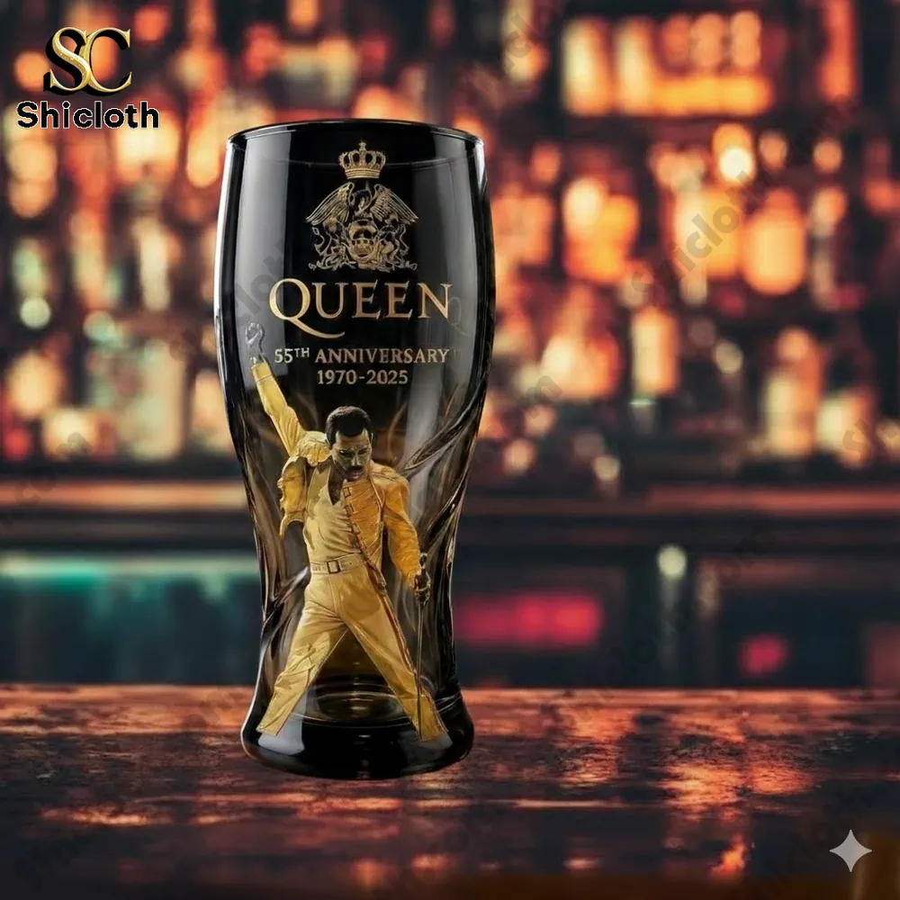 Queen anniversary beer glass with stage performance artwork!