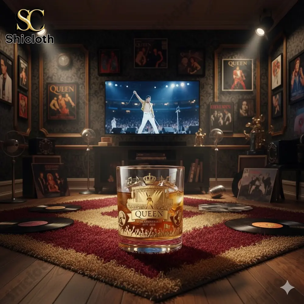 Queen 55th Anniversary Commemorative Whiskey Glass