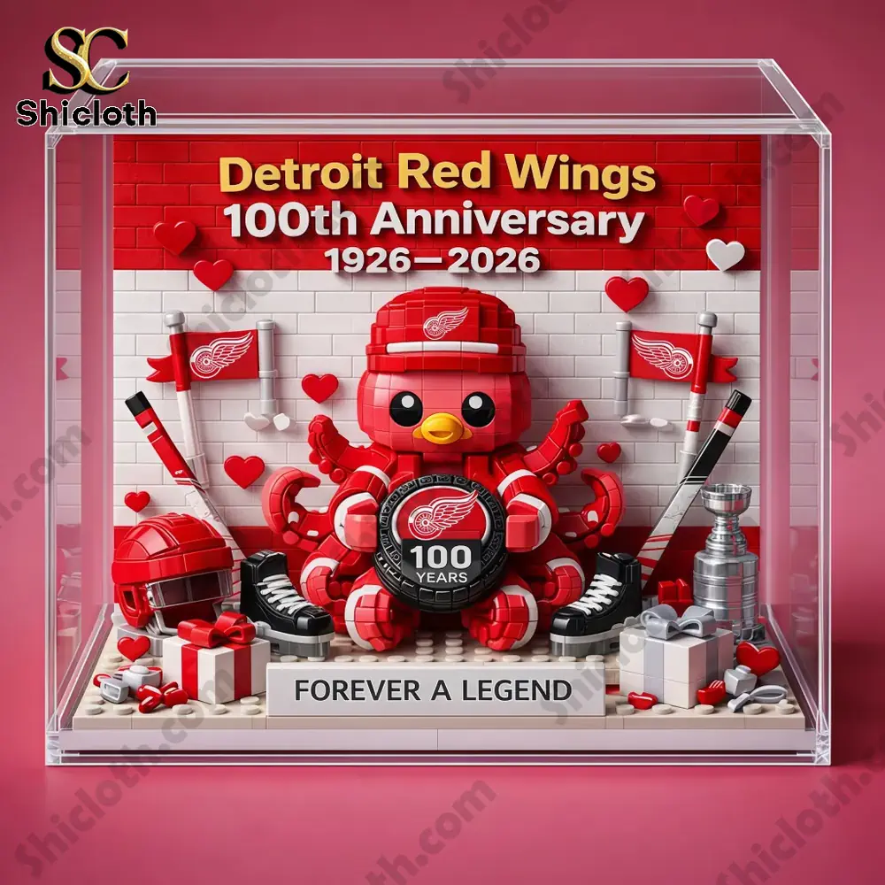 Detroit Red Wings octopus brick diorama front view anniversary theme!