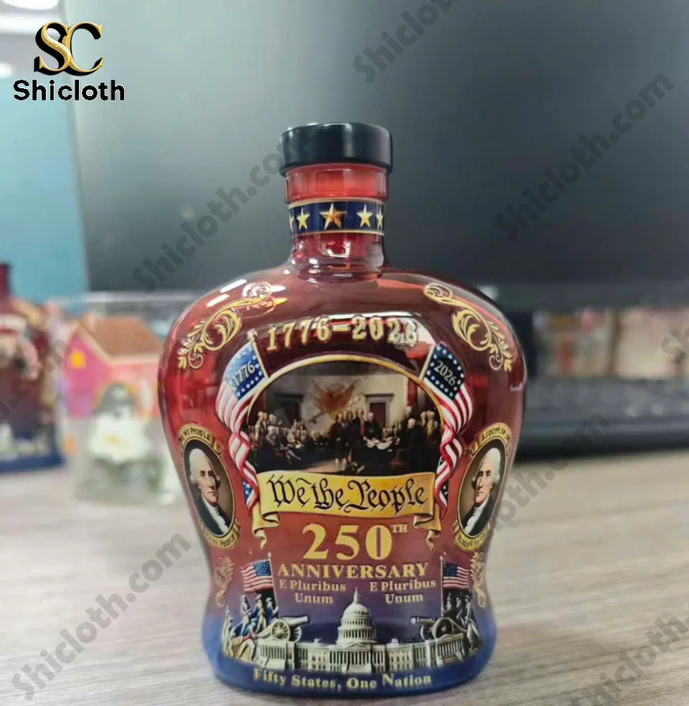 Anniversary decorative bottle photographed in real setting!