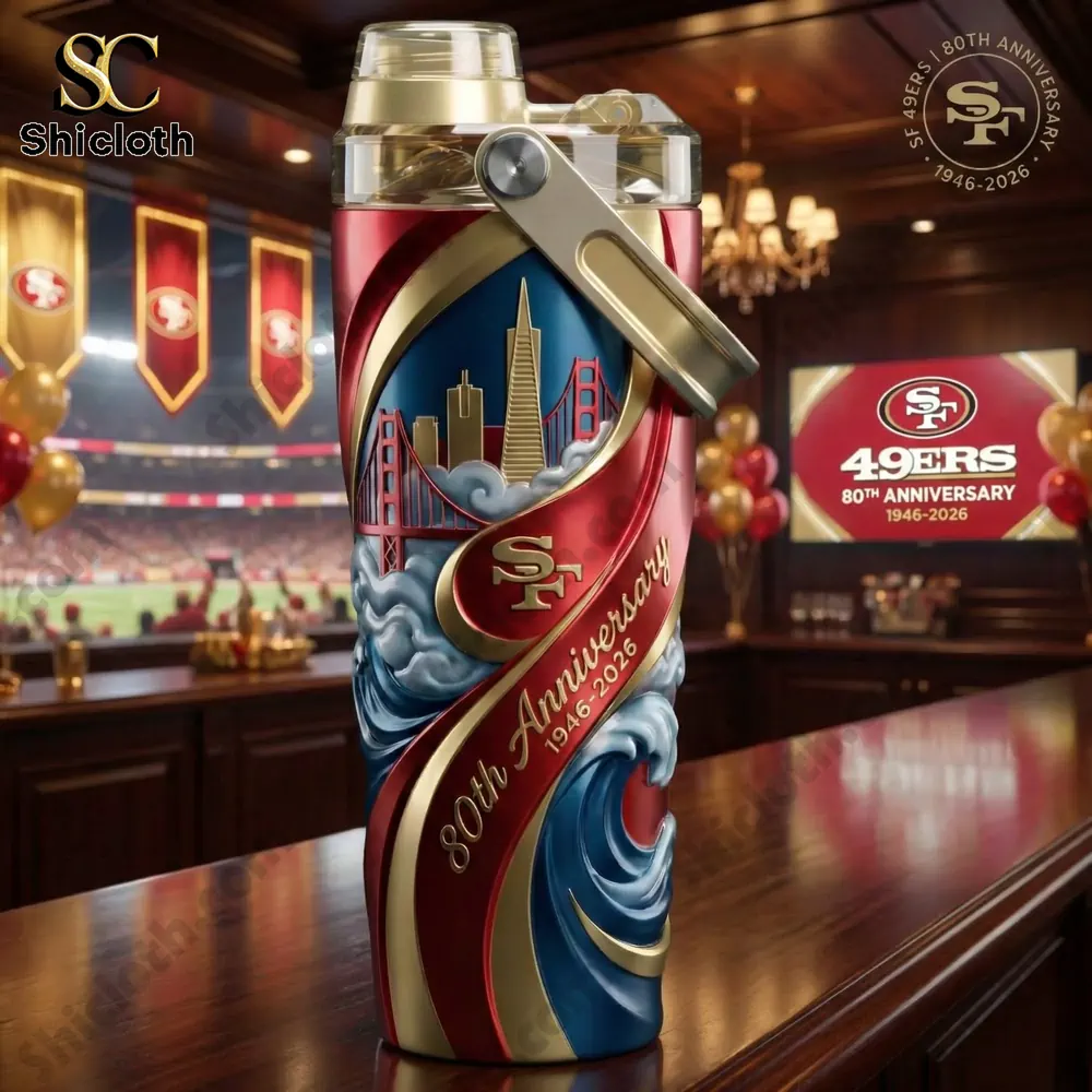 Alternative view of San Francisco 49ers 80th Anniversary Insulated Water Bottle