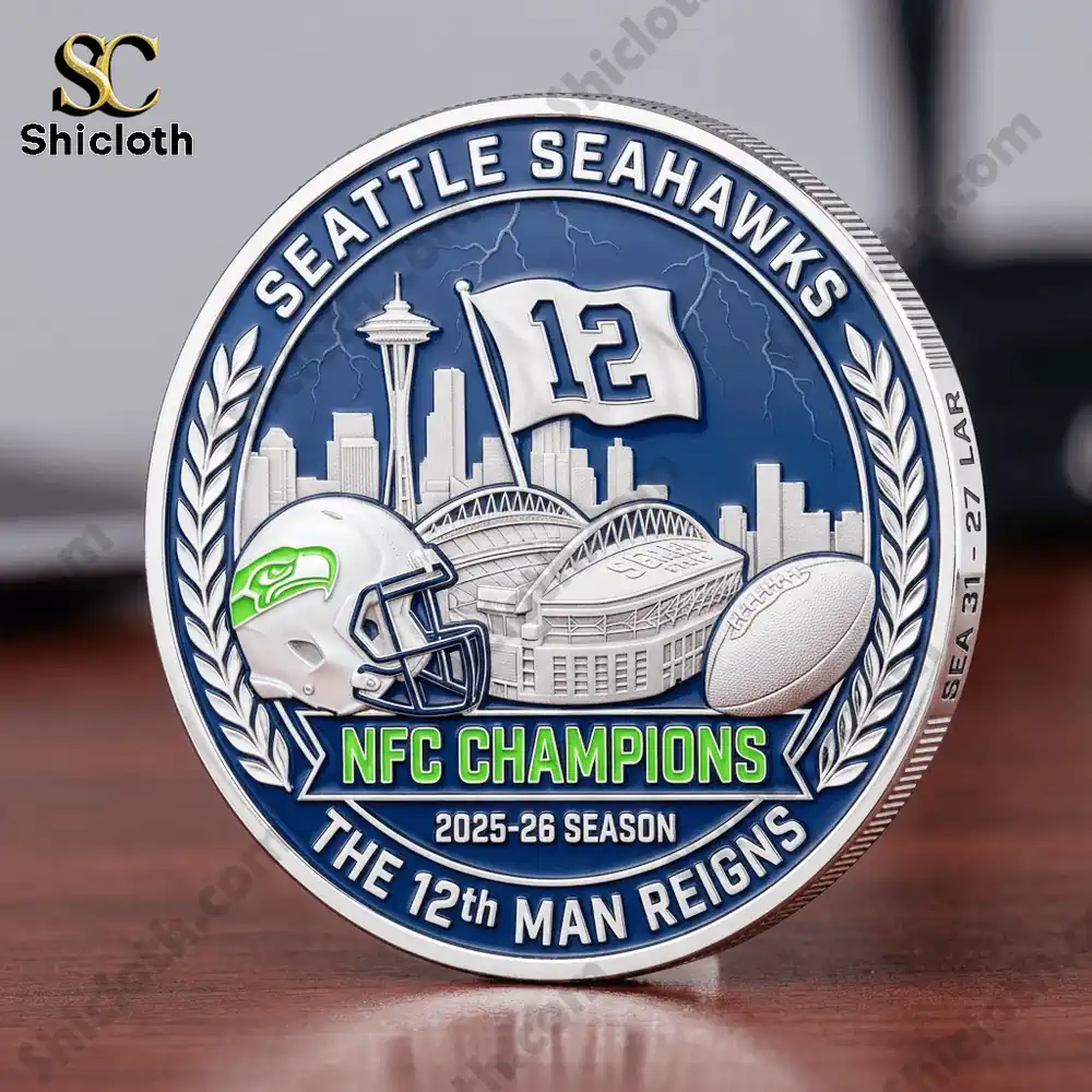 Alternative view of Seattle Seahawks 2025 NFC Champions Commemorative Edition Coin