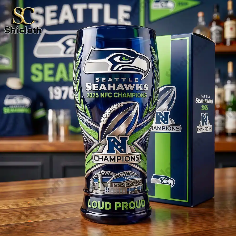 Seattle Seahawks champion glass with premium box!