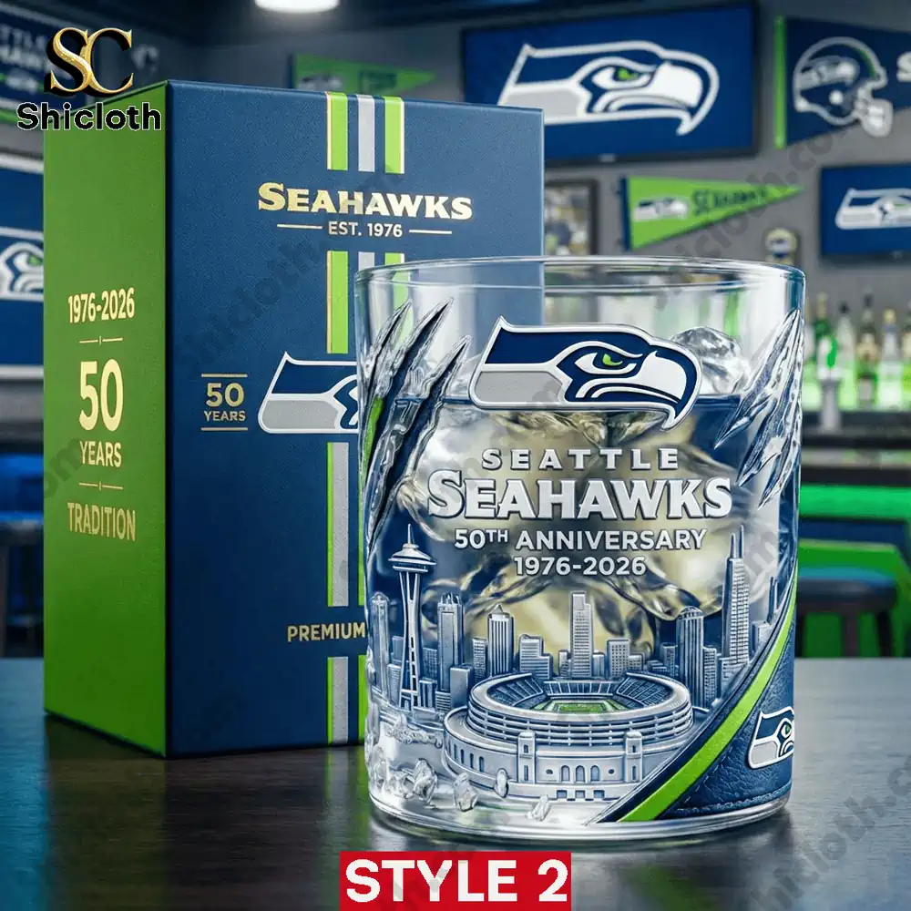Seattle Seahawks anniversary whiskey glass in luxury gift box!