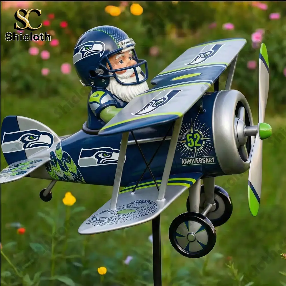 Seattle Seahawks 52nd Anniversary Commemorative Garden Windmill ? Heartfelt Gifts Studio