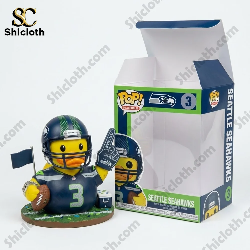 Seattle Seahawks Super Bowl LX Champions Rubber Duck 4 Seattle Seahawks duck figure with box