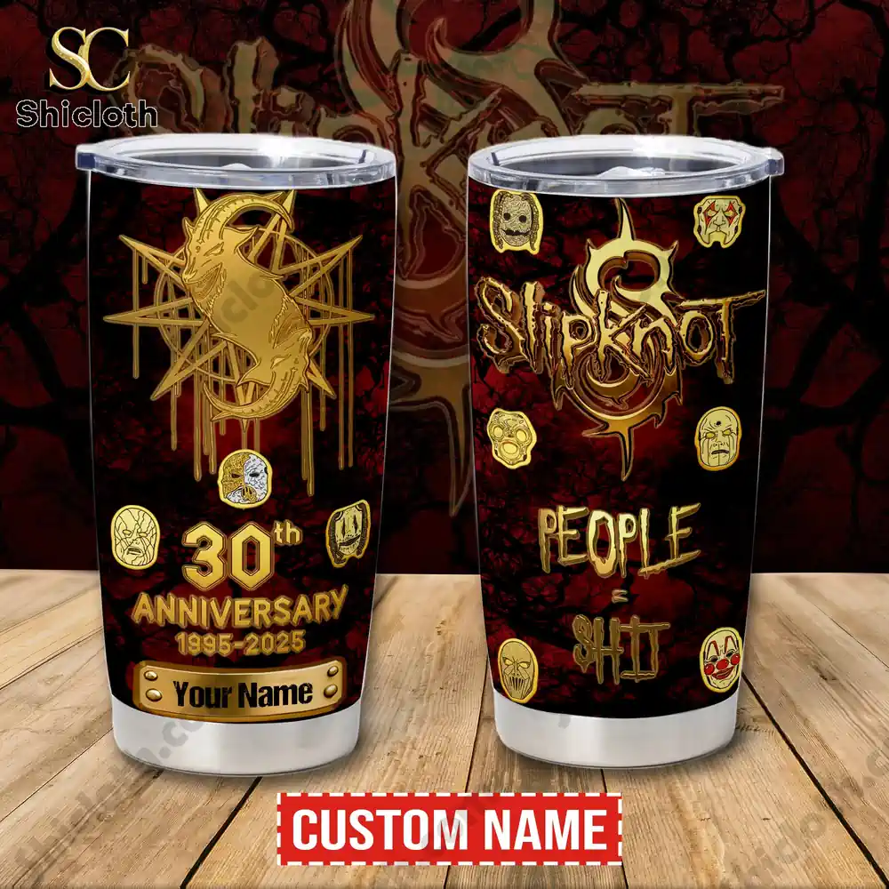 Philadelphia Eagles 93rd Anniversary Limited Edition Travel Tumbler 84 Two sided metal tumbler with dark red gold band anniversary artwork from Shicloth!