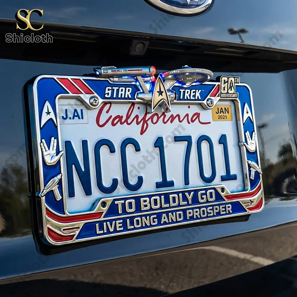 Alternative view of Star Trek 60th Anniversary NCC-1701 License Plate Frame