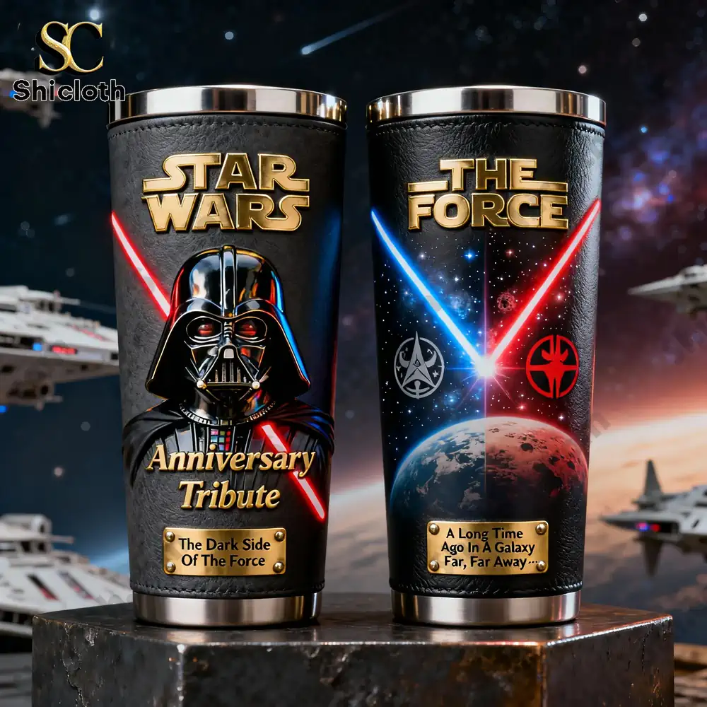 Star Wars dark side tumbler with black armored villain design!