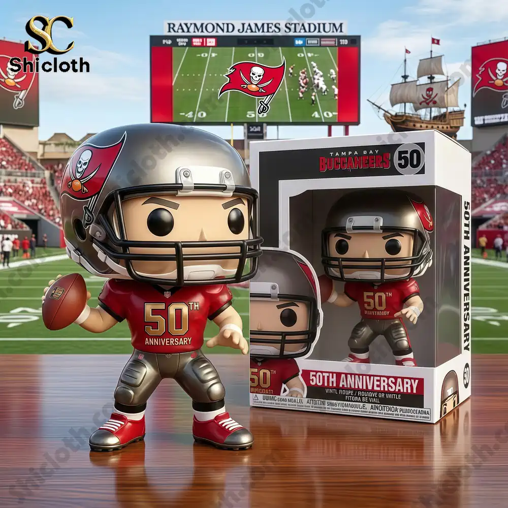 Rat Fink Skull Road Outlaw Collectible Pop Figure Doll 8 Tampa Bay Buccaneers fifty anniversary football player figure in stadium setting!