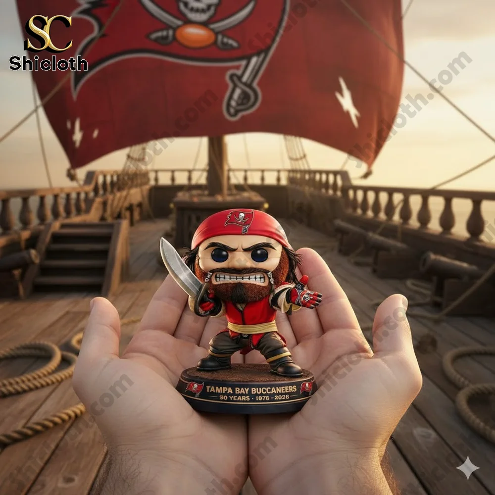 Mike Tomlin End Of An Era Pittsburgh Steelers Commemorative Pop Figure 8 Pirate themed Tampa Bay Buccaneers collector figure on a wooden ship deck!