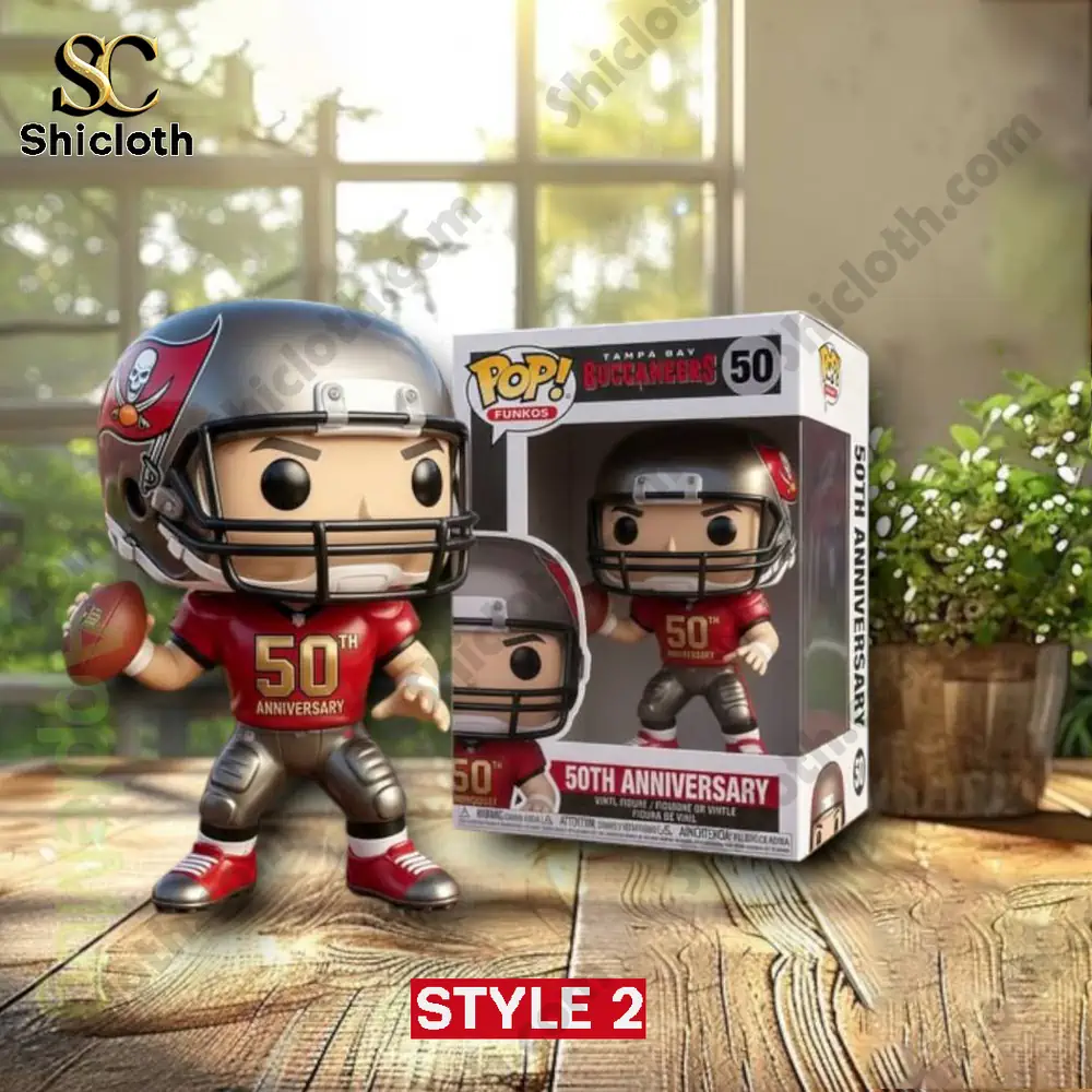 Pirate Tampa Bay Buccaneers collector figure with display box on wooden table!