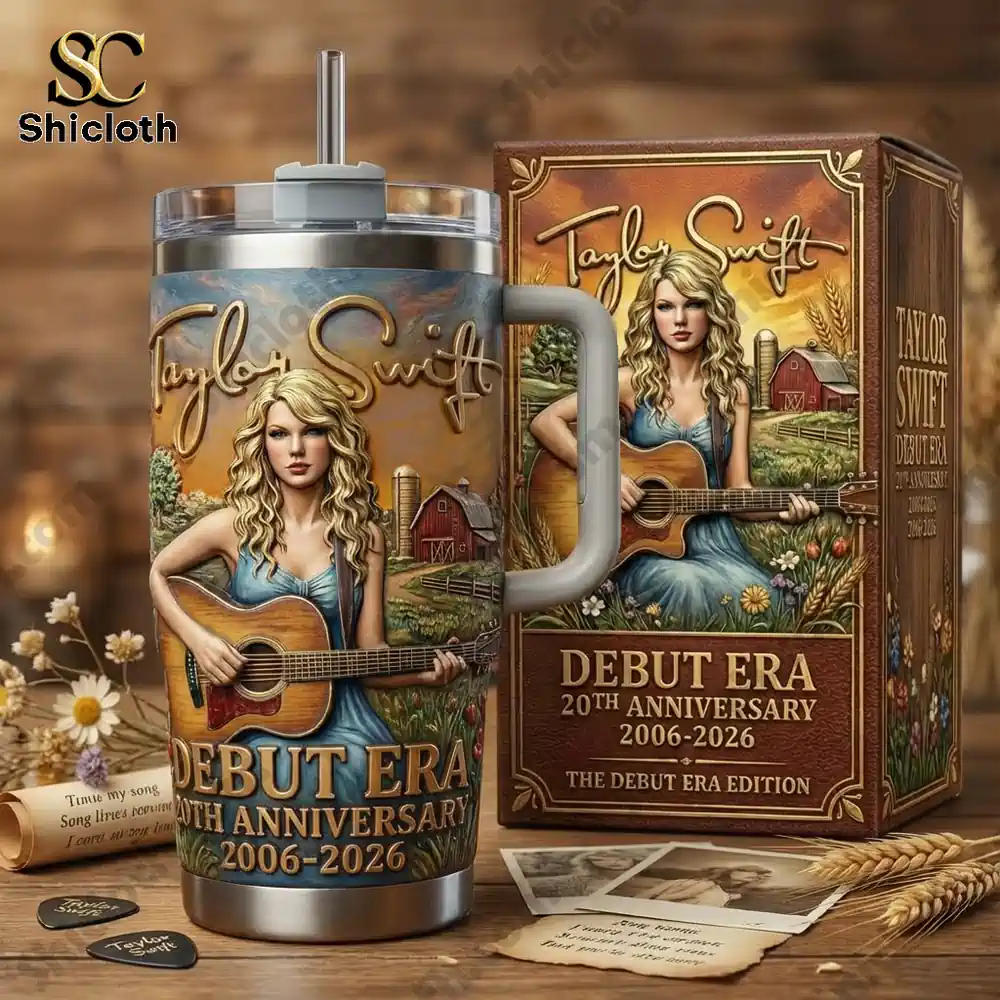 Taylor Swift The Debut Era 20th Anniversary Commemorative Tumbler 2006-2026 3 Debut era themed mug artwork and gift box packaging!